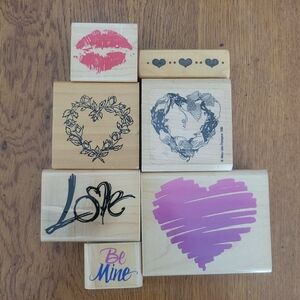Heart and Love Themed Rubber Stamps